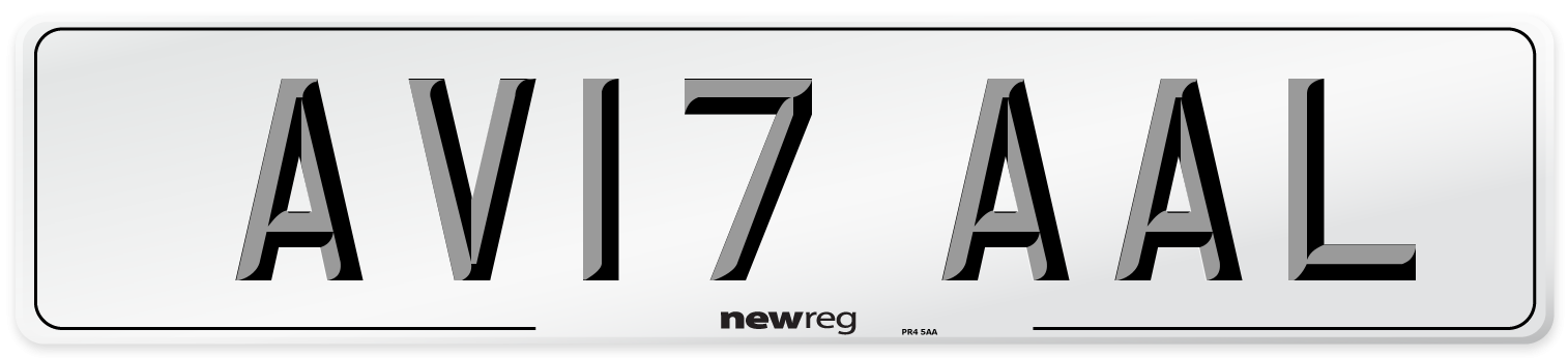 AV17 AAL Number Plate from New Reg